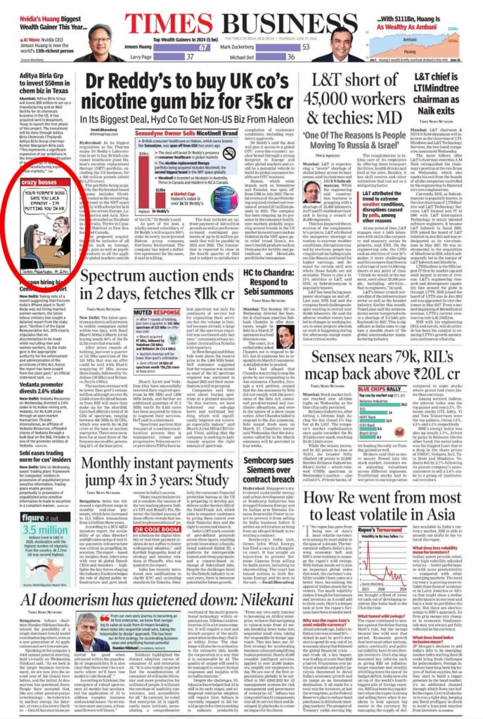 Crazy Bosses cartoon in Times Business